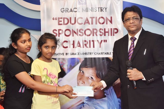 Grace Ministry Inaugurates Free Monthly Education scholarship for 25 needy and poor students at Prayer Center, Mangalore here on Sunday, April 14.